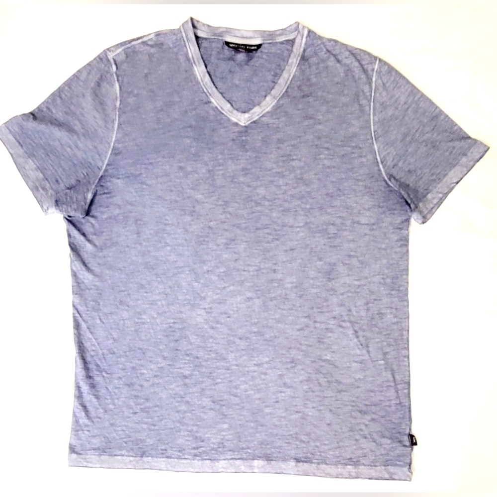 Michael Kors v neck T-Shirt Men's Sz M Short Sleeve Slim Fit 100% Cotton